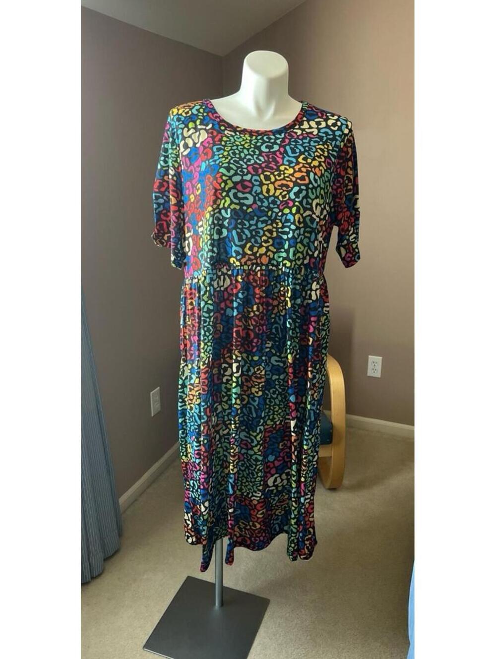 Yours Clothing rainbow leapard maxi dress- US size 18/20